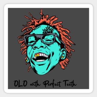 Cool laugh out loud dude with perfect teeth illustration Magnet